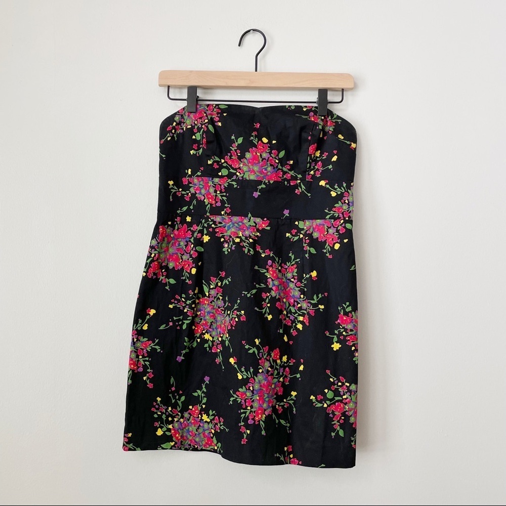 Free People Poison Apple Black Floral Full Zip Mini Dress